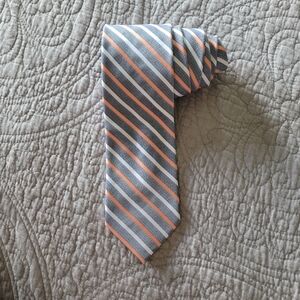 Stafford Coral Silver Gray White Tie